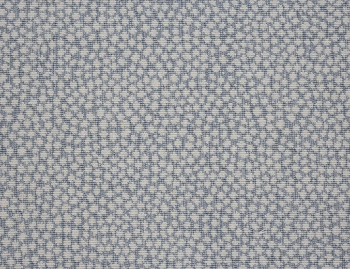 Broadloom carpet swatch in a abstract pattern in a light blue design