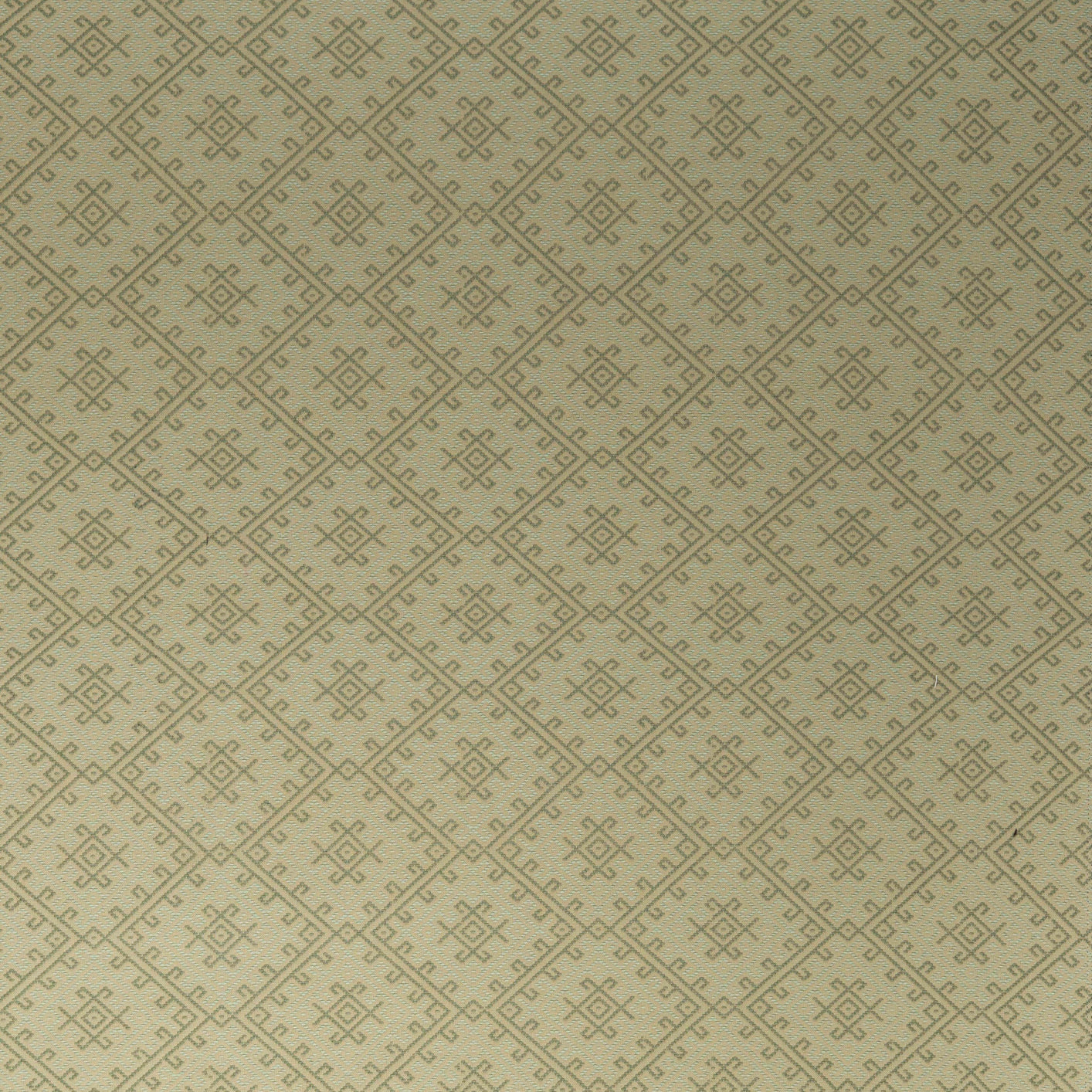 Green patterned fabric with a geometric design