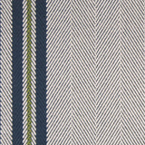 Striped flatweave runner in light grey blue and green