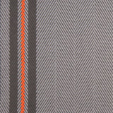 Striped flatweave runner in grey taupe and red