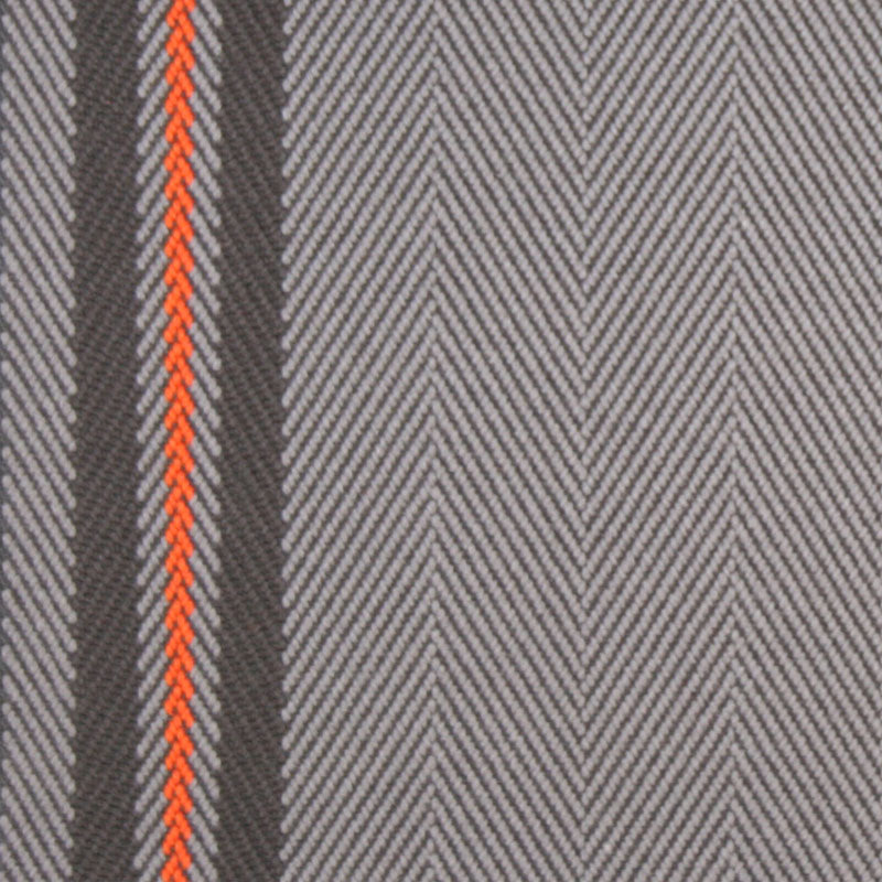 Striped flatweave runner in grey taupe and red