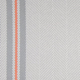 Striped flatweave runner in light grey and red
