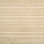 Broadloom carpet with ribbed and cut pile stripe in cream.