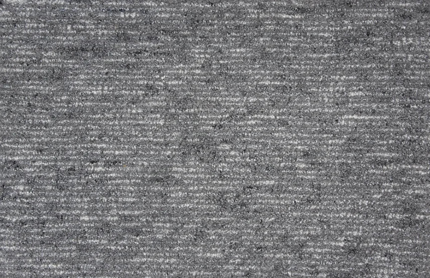 Broadloom carpet swatch in a textural pattern in a dark grey design