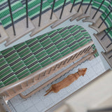 Striped flatweave runner in green and black 