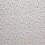 Fabric in a minimal floral print in pink and navy on a light gray field.