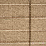 Broadloom carpet in large scale plaid in shades of brown and ivory.