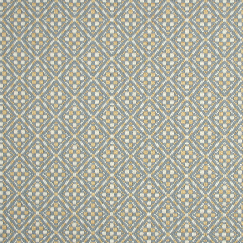 Diamond flatweave runner in light blue and yellow