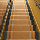 Striped flatweave runner in orange and blue 