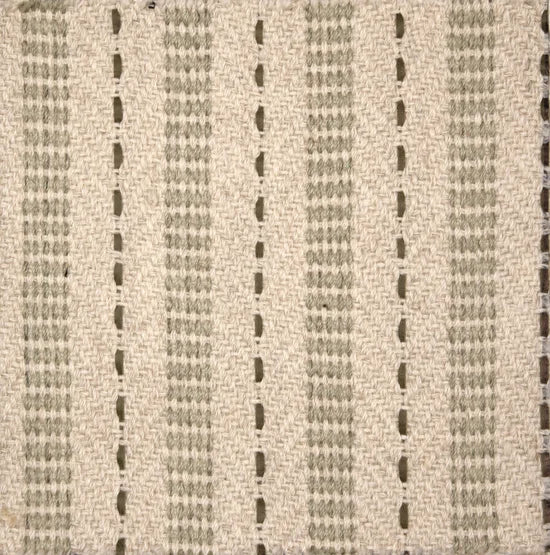 Broadloom carpet swatch in a stripe pattern in a cream sage design