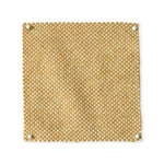 Pinned swatch of woven fabric in warm tan. 
