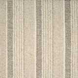 Textured broadloom carpet in ecru with stripes in grey.