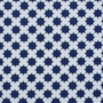Moroccan star performance fabric in blue on white. 