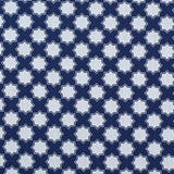 Moroccan star performance fabric in blue and white. 
