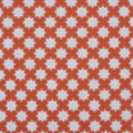Moroccan star performance fabric in orange and white. 