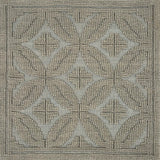 Handmade rug with classic circle lattice design in grey.