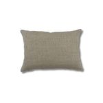 Rectangular throw pillow in solid natural linen.
