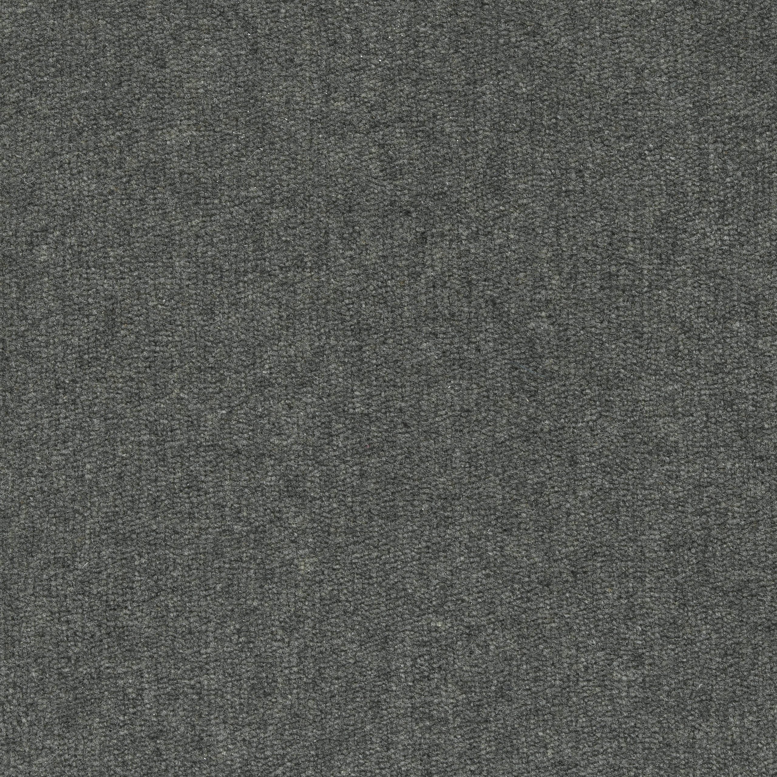 Solid cut pile broadloom carpet in grey.