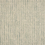 Broadloom carpet in a textural checkered pattern in ivory and light green. 