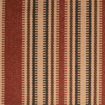 Striped flatweave runner in red brown and cream 