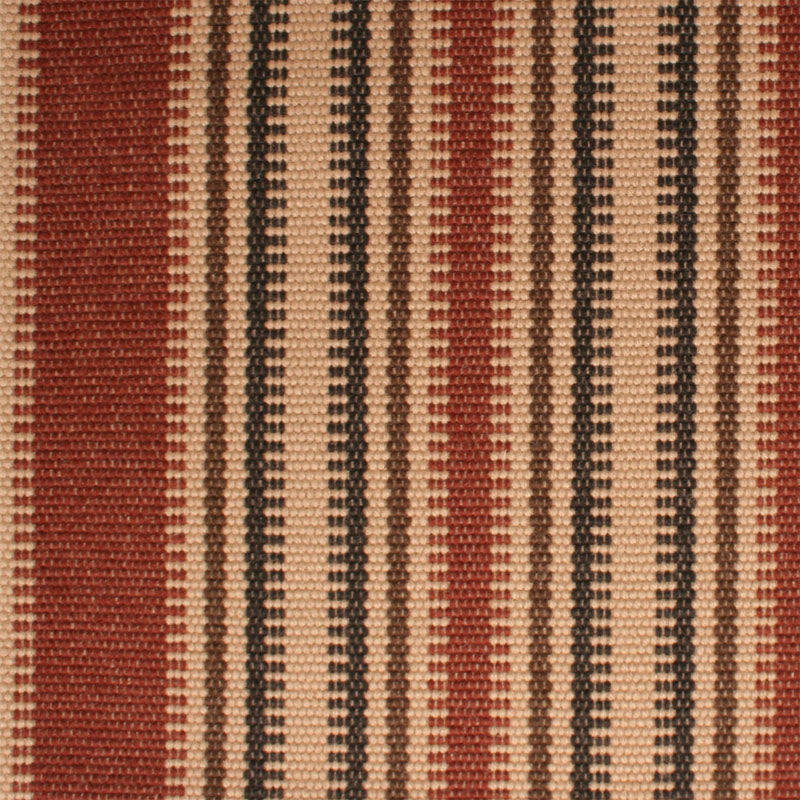 Striped flatweave runner in red brown and cream 