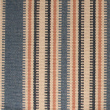 Striped flatweave runner in blue orange and cream 