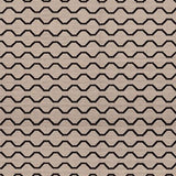 Flatweave rug with a black zig zag stripe on a cream background 
