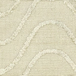 Close-up of textured beige carpet with a subtle wavy line pattern