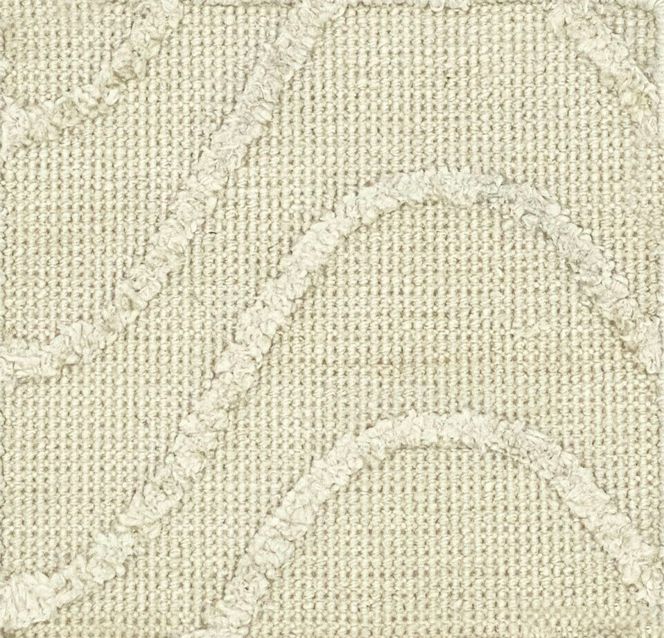 Close-up of textured beige carpet with a subtle wavy line pattern