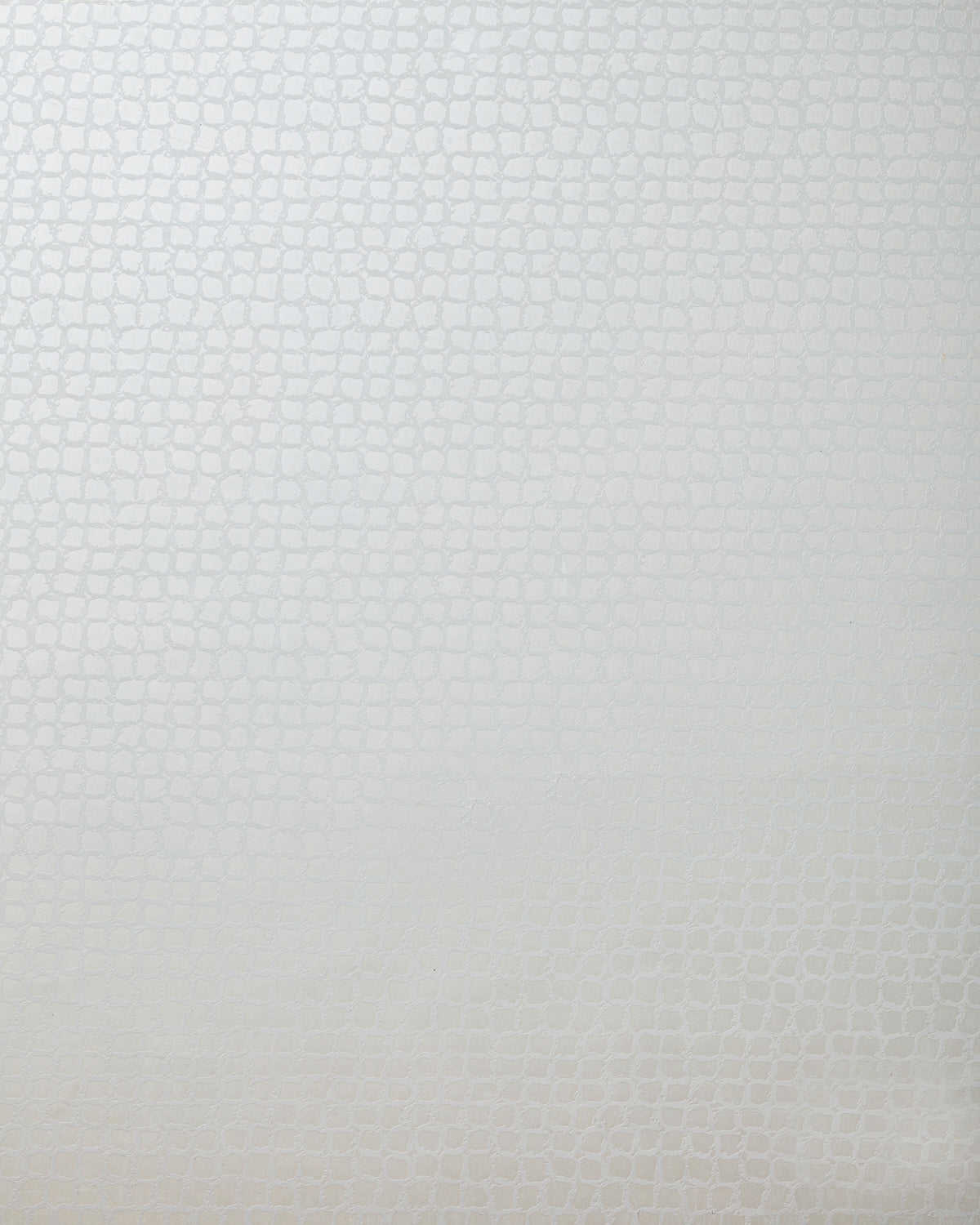 Detail of wallpaper in an abstract grid print in light gray.