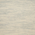 Broadloom carpet with herringbone weave in cream blended with light blue. 