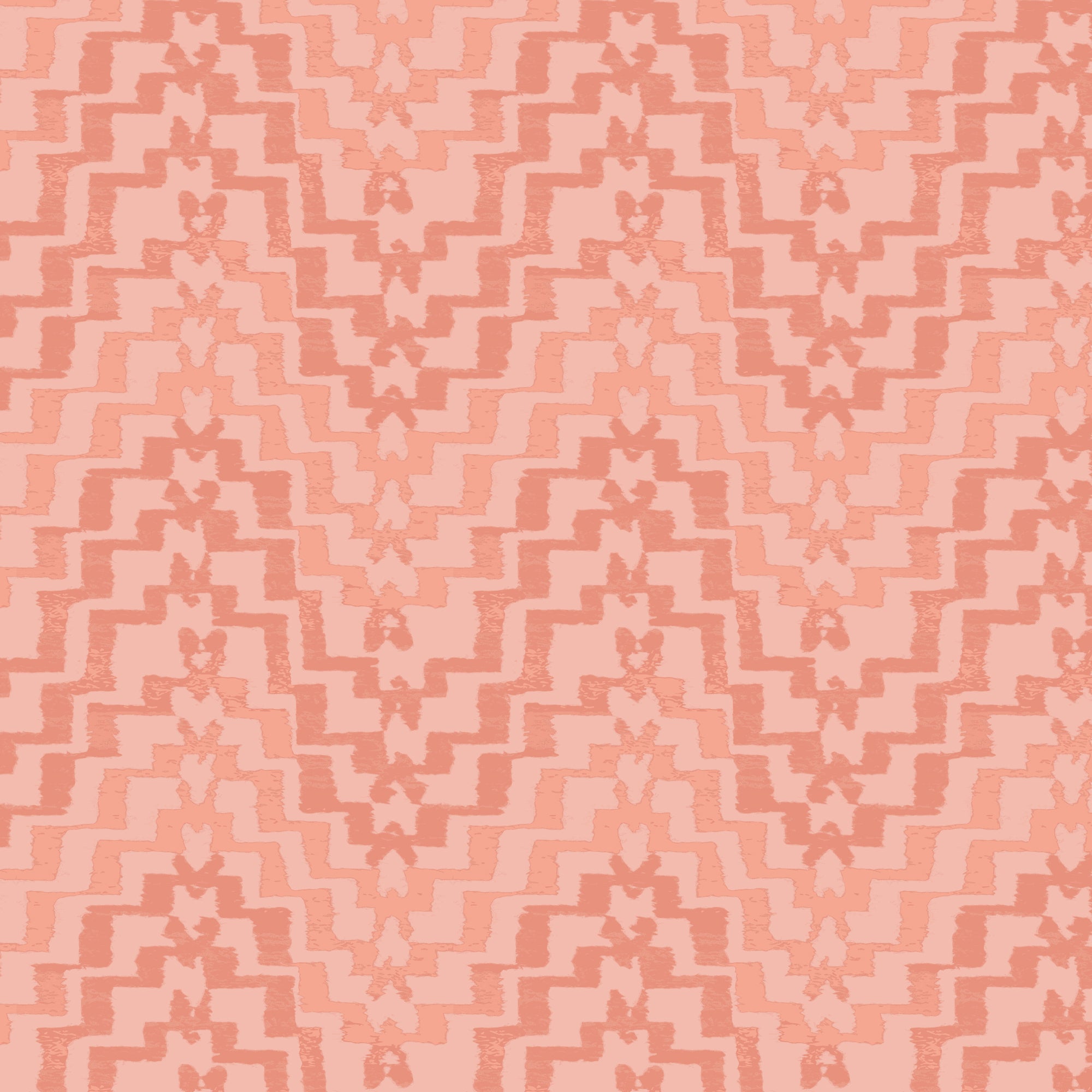 Hand drawn stepped chevron stripe in tonal pink.