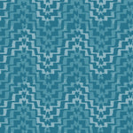 Hand drawn stepped chevron stripe in tonal blue.