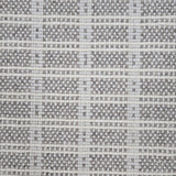 Broadloom carpet in slim plaid pattern in cream and grey.