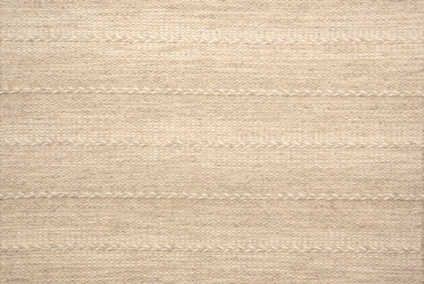 Broadloom carpet swatch in a striped pattern in a cream design