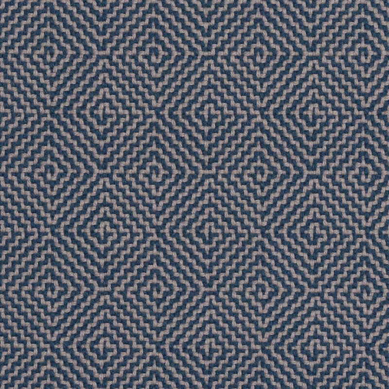 Diamond geometric flatweave runner in blue