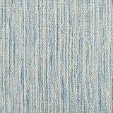Broadloom carpet in a textural striated white and turquoise.