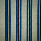 Striped fabric with blue and black vertical stripes on a neutral background