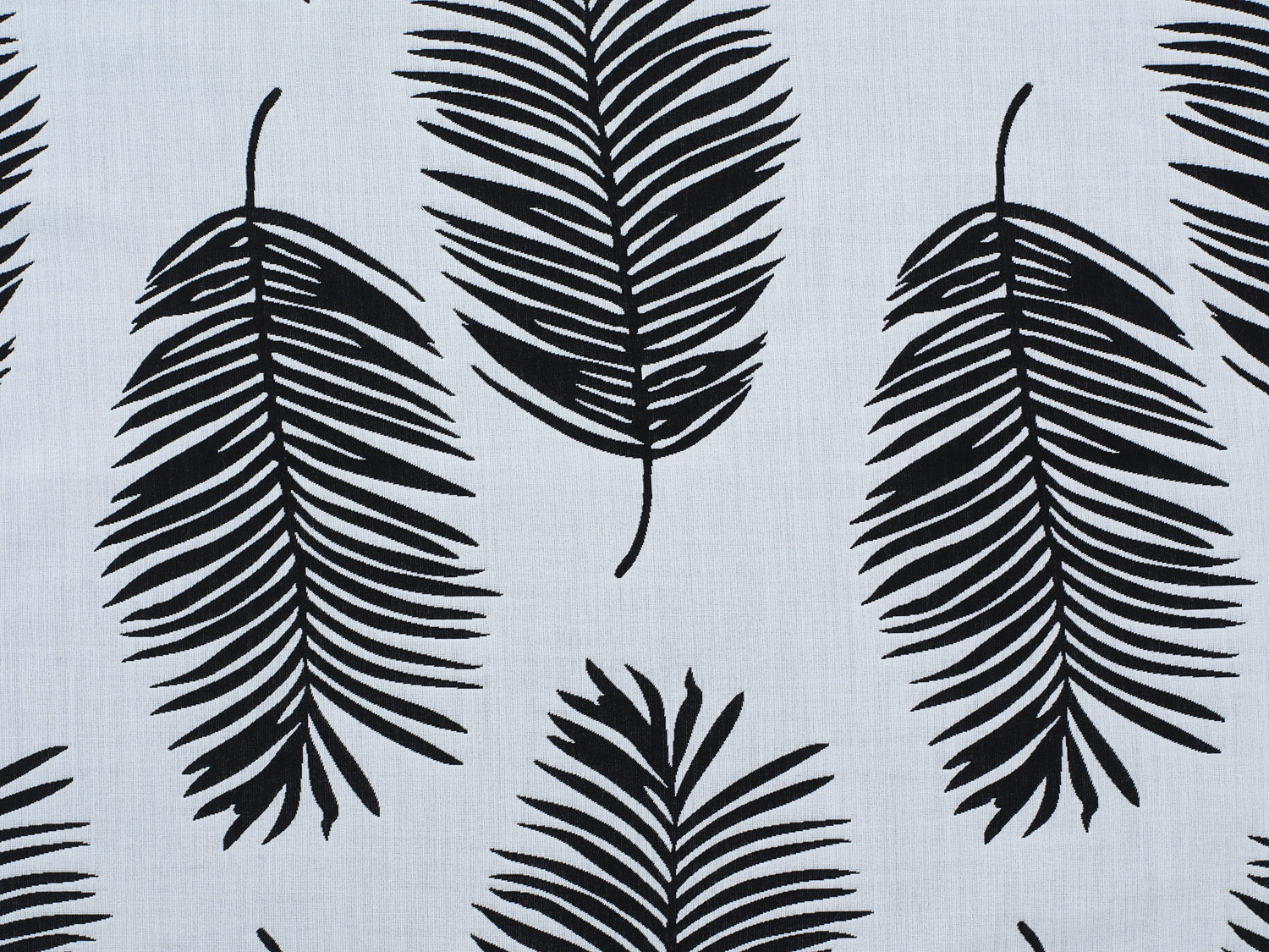 Palm print performance fabric in black on white. 