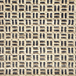 Handknotted rug in small scale geometric design in shades of grey and white. 