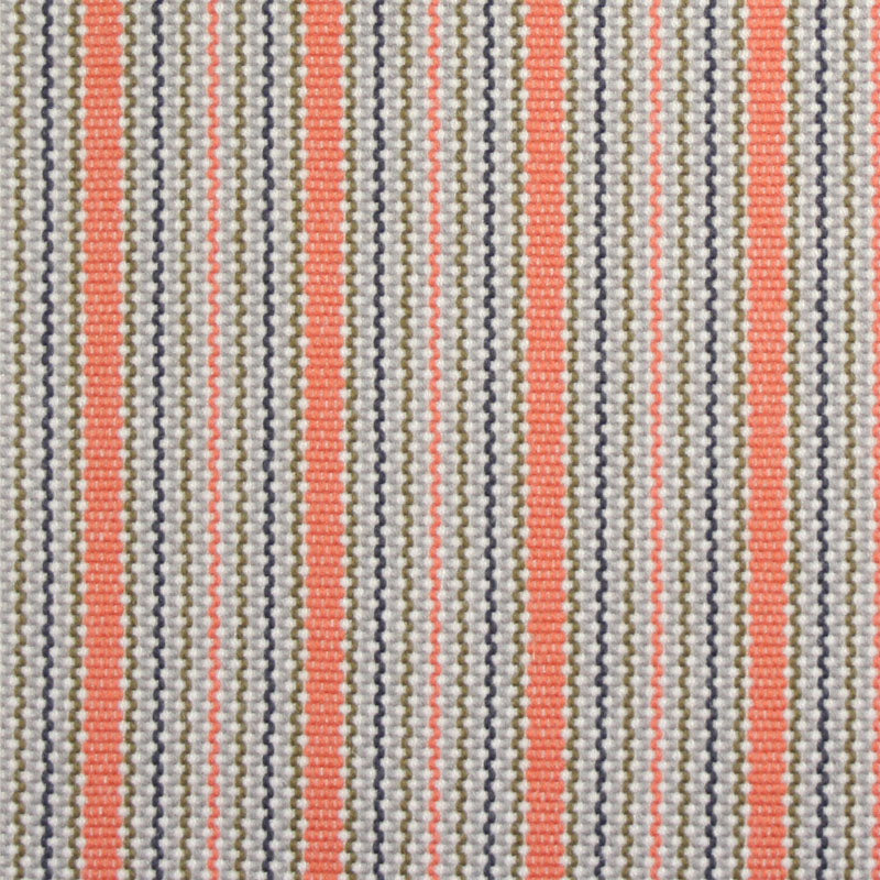 Striped flatweave runner in orange and grey