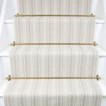 Striped flatweave runner in grey and white