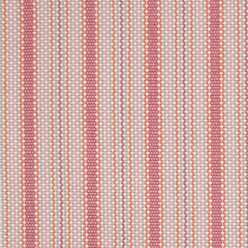 Striped flatweave runner in pink and grey