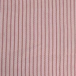 Handwoven fabric with  rust red and white stripes