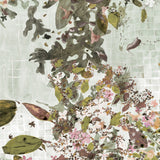 Floral and leaf pattern on a textured background