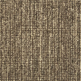 Textured loop carpet in cream and chocolate brown.
