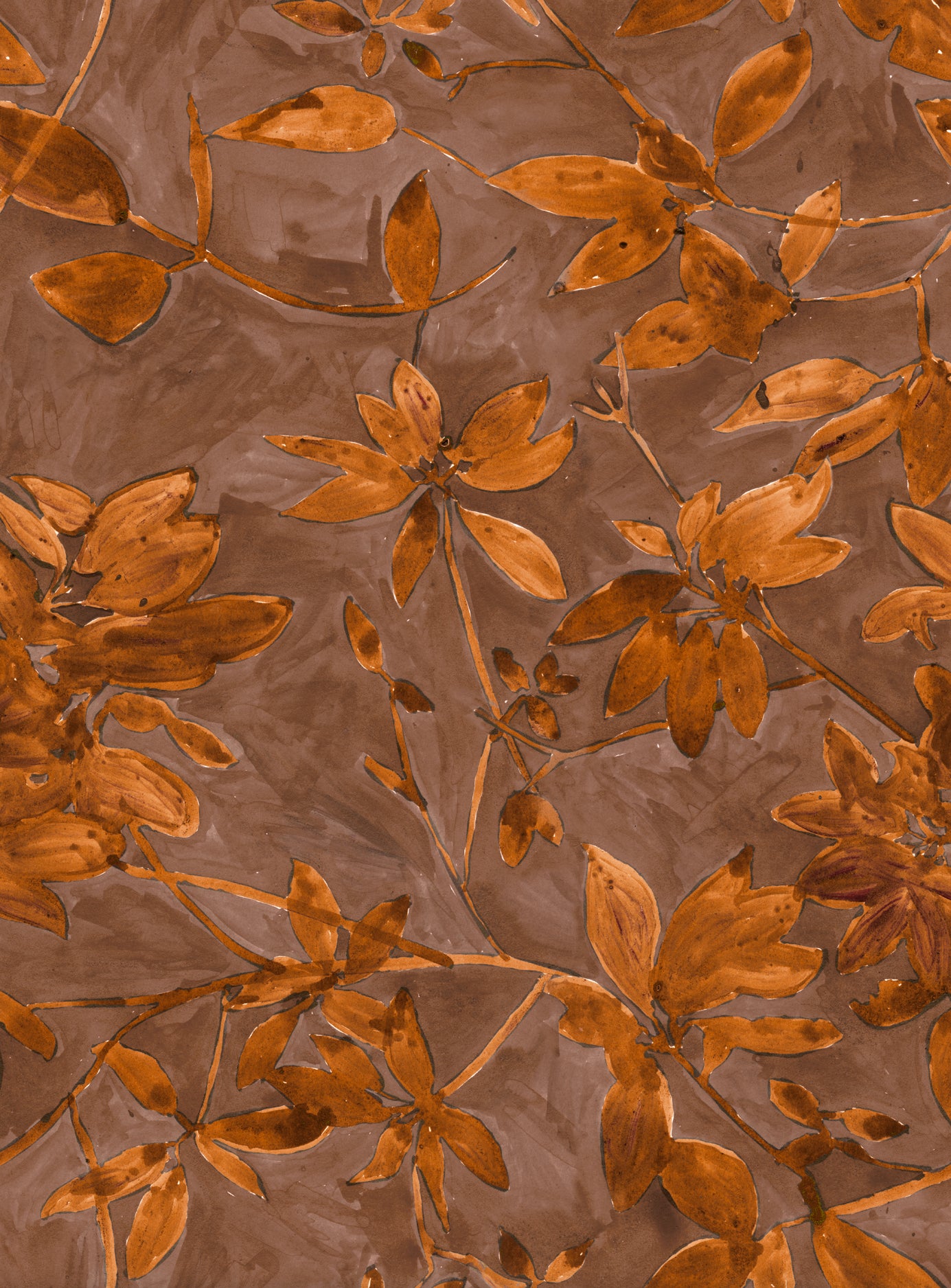 Brown floral pattern on a brown background
