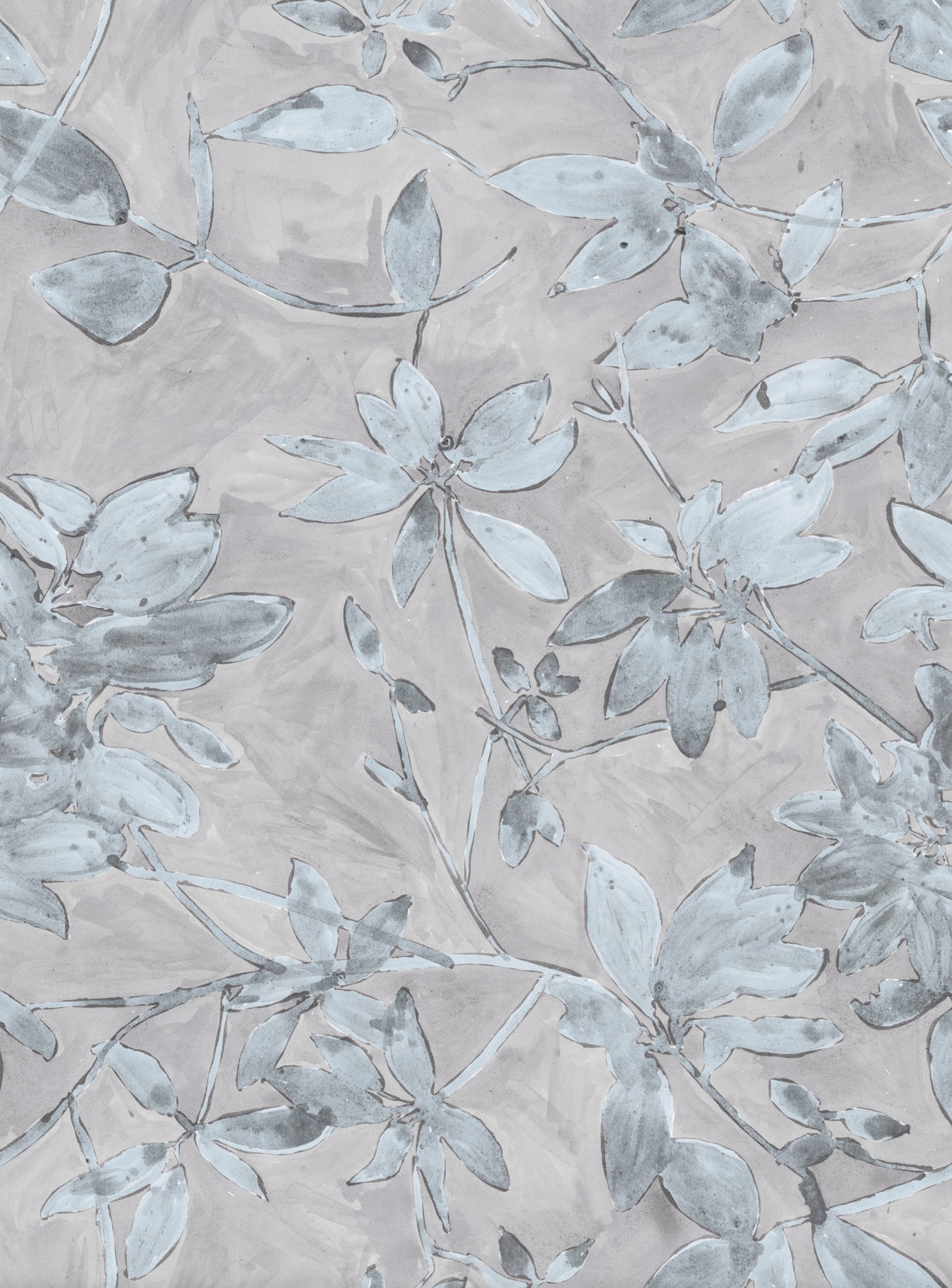 Grey Floral pattern on a beige background