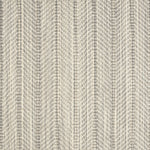 Broadloom carpet in a striated herringbone stripe in cream and grey.