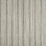 Broadloom carpet in a striated herringbone stripe in cream and muted green. 